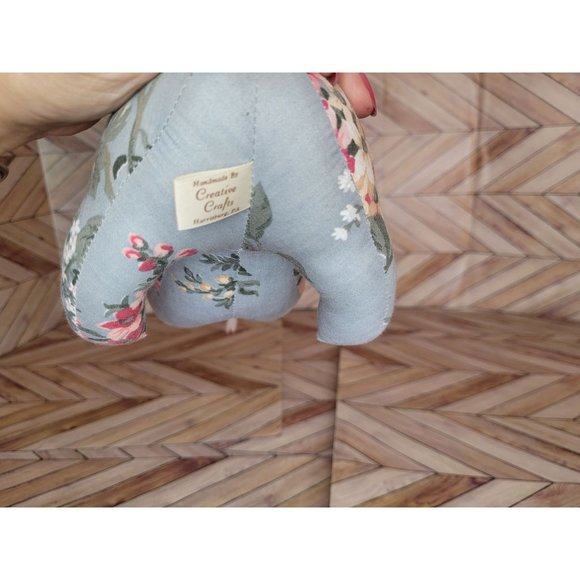 Light blue Floral Plush cat Playing with Yarn Handmade Decor Creative Crafts PA - Picture 4 of 5